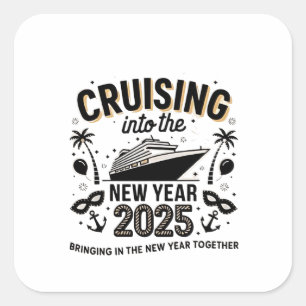 Adesivo Quadrado Recordações do Fazer Cruising 2025 Juntos Família
