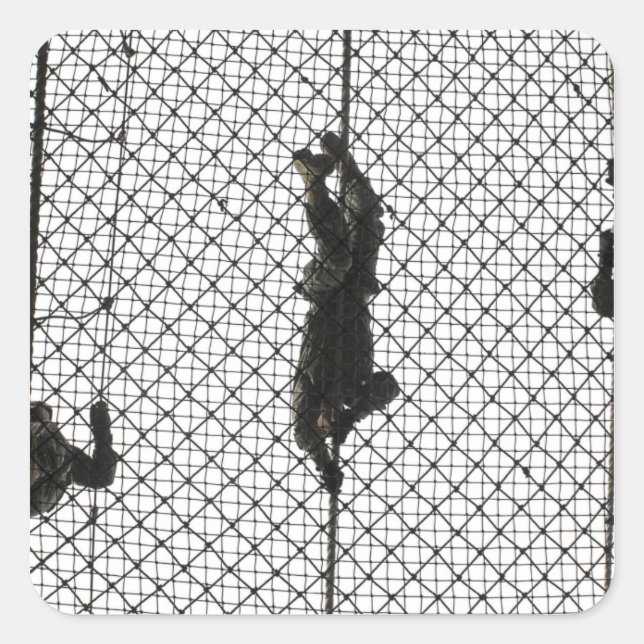 Adesivo Quadrado recruta que preenche um obstáculo (Frente)