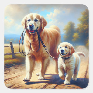 Adesivo Quadrado Recuperadores De ouros Para Uma Caminhada