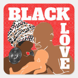 Adesivo Quadrado Red Black Love Brown Love Black Family