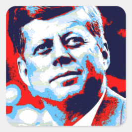 Adesivo Quadrado Red Blue Pop Art JFK John F. Kennedy