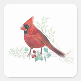 Adesivo Quadrado Red Cardinal Art