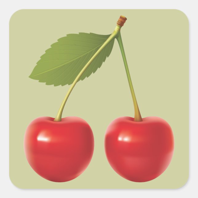 Adesivo Quadrado Red Cherries Sticker (Frente)
