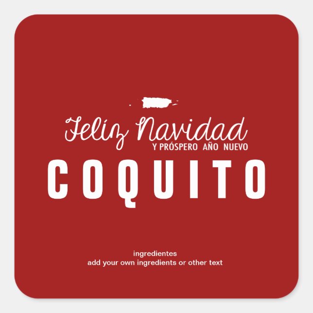 Adesivo Quadrado Red Christmas Coquito (Frente)