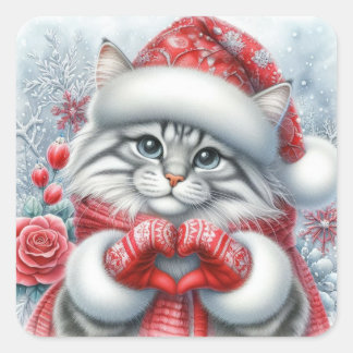Adesivo Quadrado Red Christmas Love Sticker