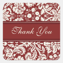 Red Damask Obrigado Envelope Seals De Casamento