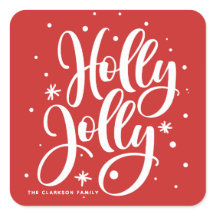 Red Festive Holly Jolly Hand - Feriado