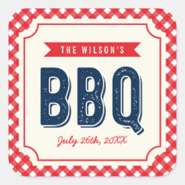 Adesivo Quadrado Red Gingham e Blue Summer CHURRASCO