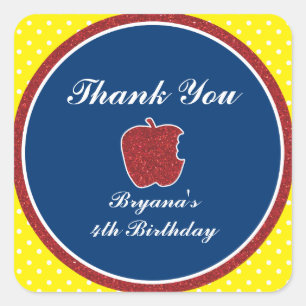 Adesivo Quadrado Red Glitter Apple Party Favkers