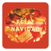  Red Gold Feliz Navidad Modern Merry Christmas