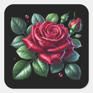 Adesivo Quadrado Red Gothic Rose