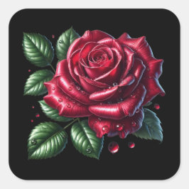 Adesivo Quadrado Red Gothic Rose