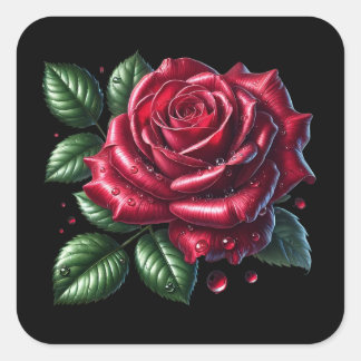 Adesivo Quadrado Red Gothic Rose