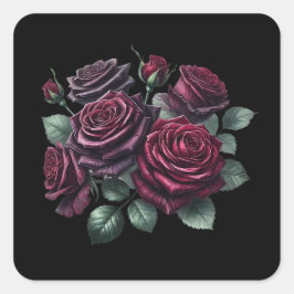 Adesivo Quadrado Red Gothic Roses