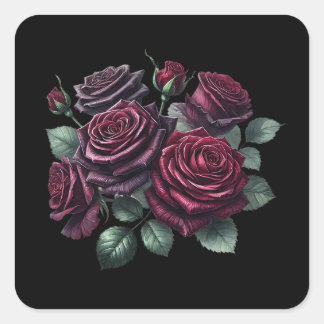 Adesivo Quadrado Red Gothic Roses