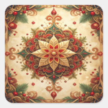 Red Green Decorative Holiday Sticker