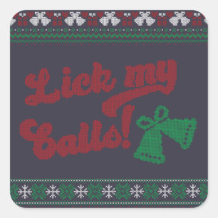 Adesivo Quadrado Red Green Lick Minhas Bolas Feio Natal