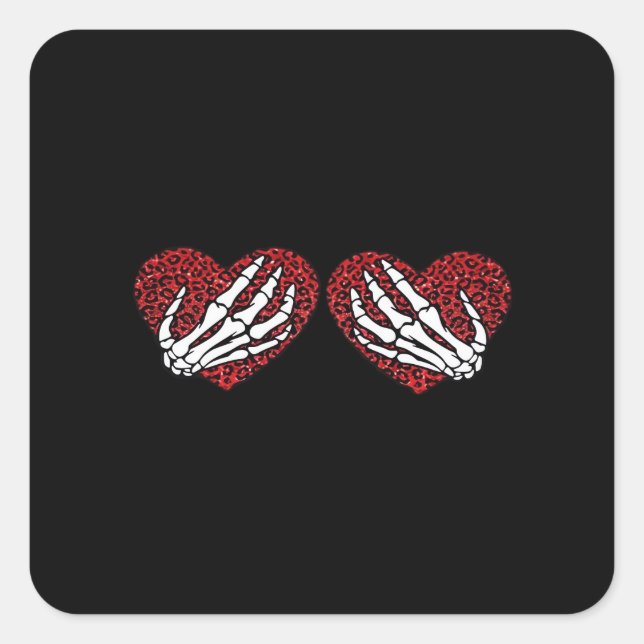 Adesivo Quadrado Red Heart Hands Classic (Frente)