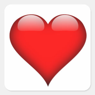 Adesivo Quadrado Red Heart Love