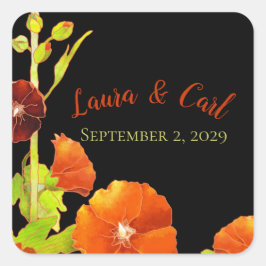 Adesivo Quadrado Red Hollyhocks Favor do Casamento