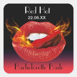 Adesivo Quadrado Red Hot Bachelorette Bash Seal
