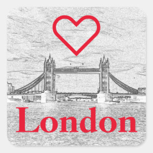 Adesivo Quadrado Red I AMVE LONDON Embosking Bridge