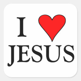 Adesivo Quadrado Red I HEART JESUS