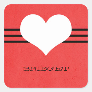 Adesivo Quadrado Red Modern Heart Stickers