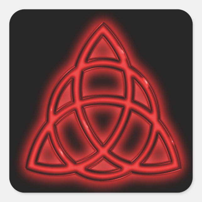Adesivo Quadrado Red Neon Triquetra (Frente)