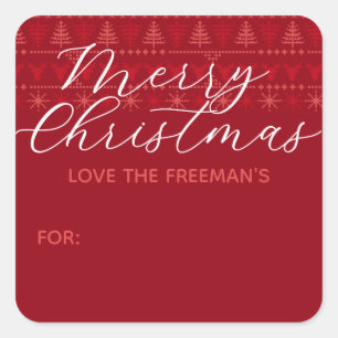 Adesivo Quadrado Red Nordic Merry Christmas Gifker Sticker