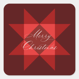 Adesivo Quadrado Red Nordic Star Natal