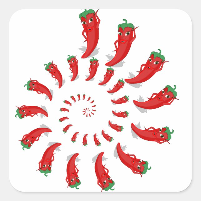 Adesivo Quadrado Red Pepper Diva Spiral (Frente)
