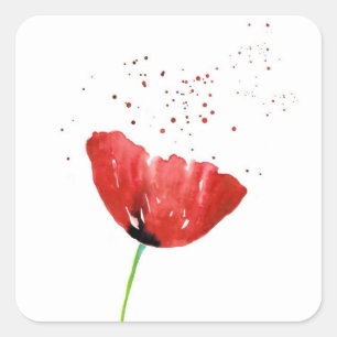 Adesivo Quadrado Red Poppy