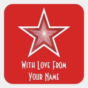 Adesivo Quadrado Red Star 'With Love From''