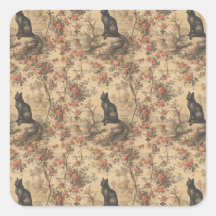 Red Toile Chinoiserie Cat Damask