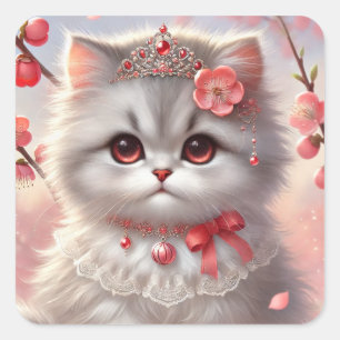 Adesivo Quadrado Red Un Plum Blossom Princess