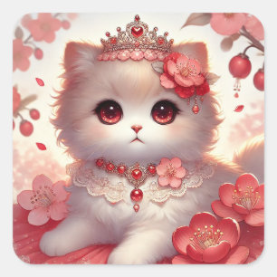 Adesivo Quadrado Red Un Plum Blossom Princess