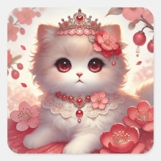 Adesivo Quadrado Red Un Plum Blossom Princess