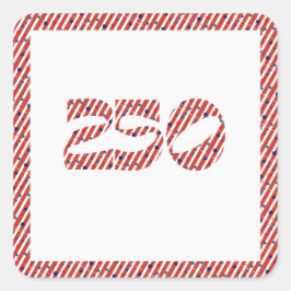 Adesivo Quadrado Red White Stripe Blue Stars America 250 Birthday