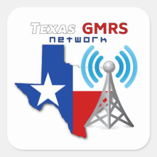 Adesivo Quadrado Rede GMRS do Texas - Decais de 3"