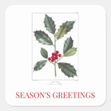 REDOUTÉ NATAL HOLLY ENVELOPE SEAL STICKER