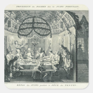 Adesivo Quadrado Refeição judaica durante o banquete dos