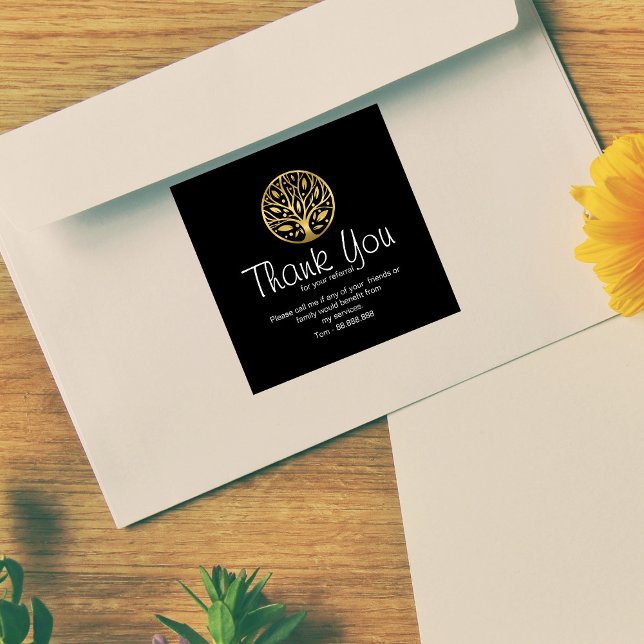 Adesivo Quadrado Referral Imobiliário Obrigado a negócios Square St (Criador carregado)