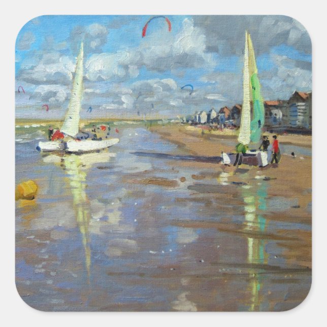 Adesivo Quadrado Reflexão Bray Dunes França (Frente)