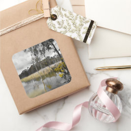 Adesivo Quadrado Reflexões Por Baixo Do Céu Da Cinza