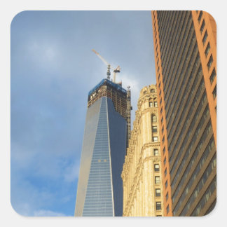 Adesivo Quadrado Reflexos de arranha-céus de Nova York