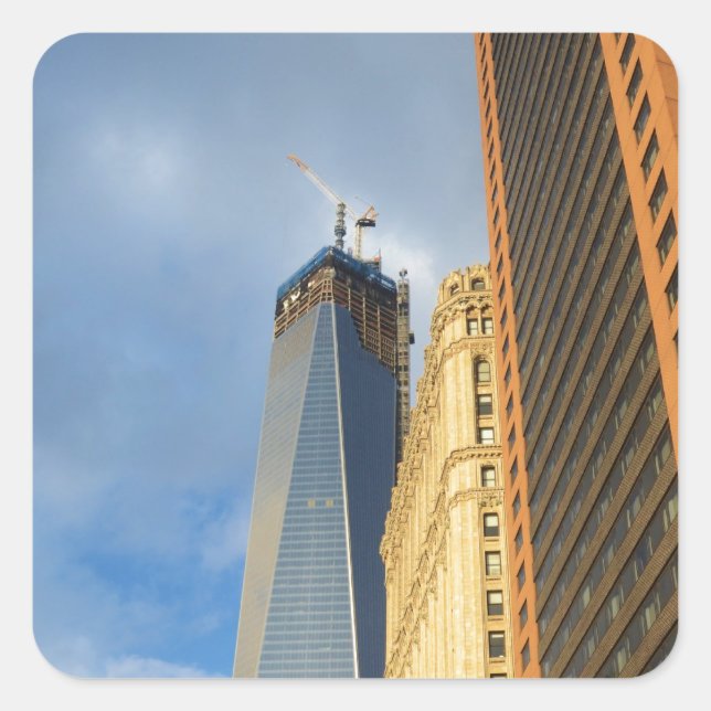Adesivo Quadrado Reflexos de arranha-céus de Nova York (Frente)