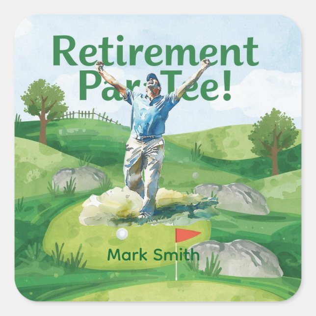 Adesivo Quadrado Reforma de golfe para golfista (Frente)