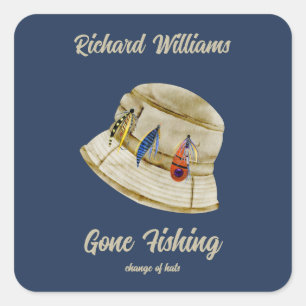 Adesivo Quadrado Reforma foi pescar pescado pescador aposentado cha