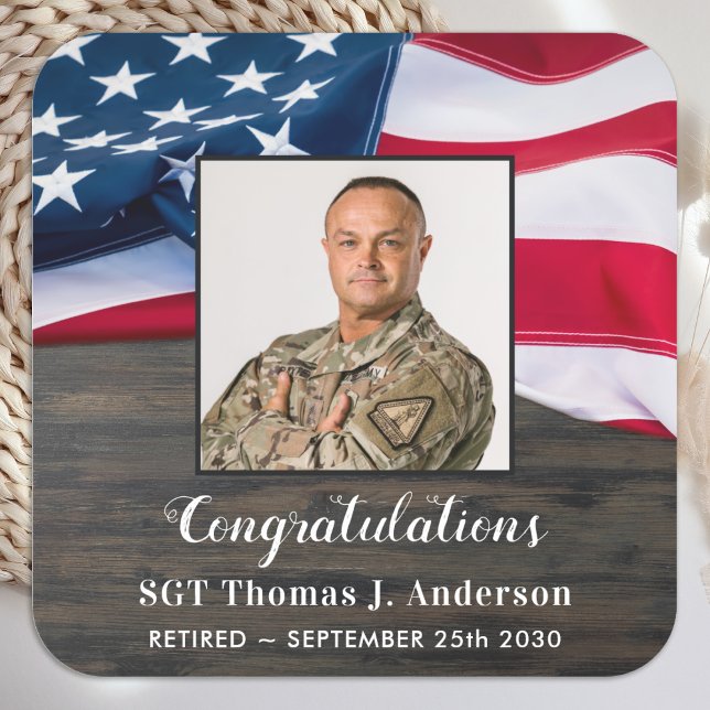 Adesivo Quadrado Reforma Militar Bandeira Americana Patriótica (Criador carregado)